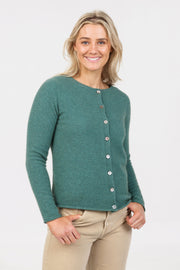 Paua Shell Button Possum Merino Cardigan